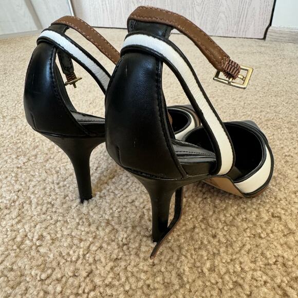 White House Black Market - Color Block Slingback Heels Ankle Strap Size 6.5 - Picture 8 of 13